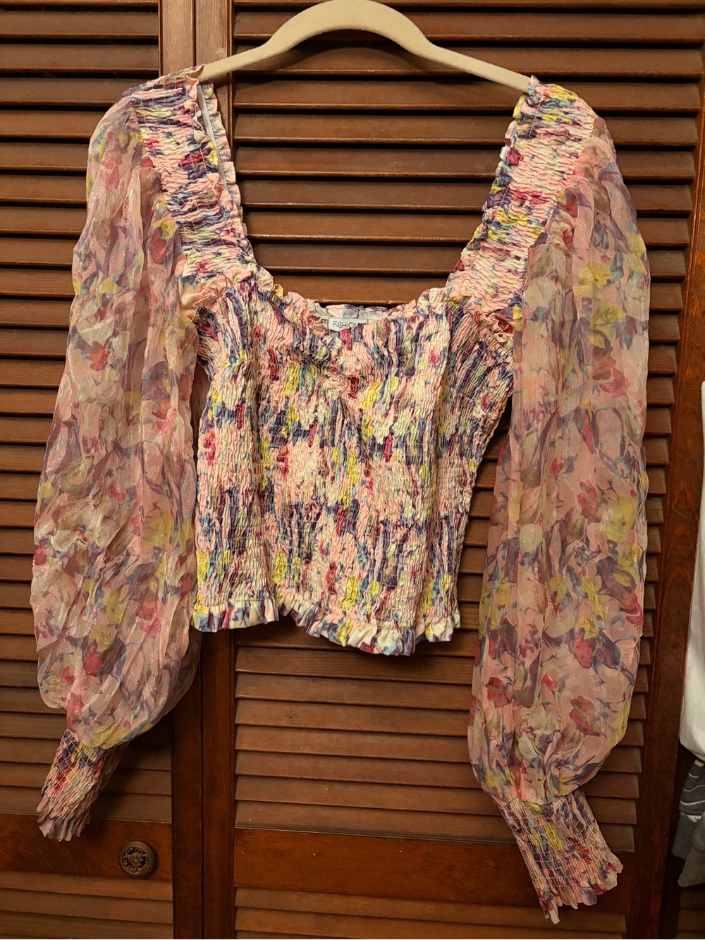 Fashion Nova Floral Smocked Puff Sleeve Top - Multi